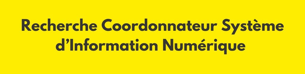 Recrutement : nous recherchons un(e) Coordonnateur Système d’Information Numérique (2 postes disponibles)